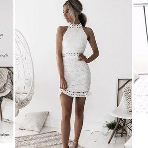 JAUS white lace dress